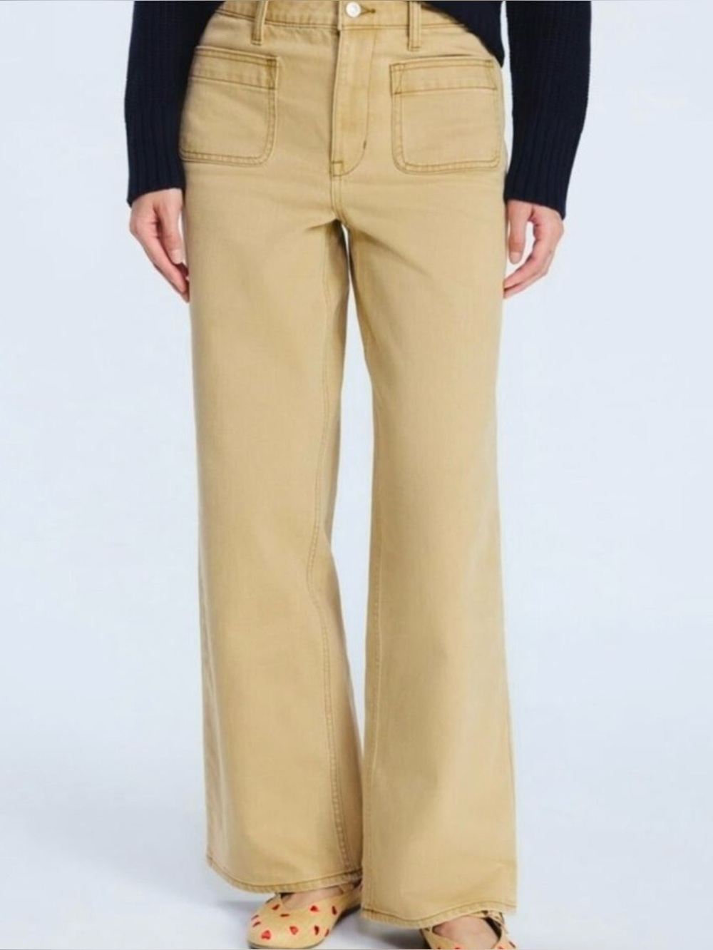 Free Assembly Size 10 camel colored wide leg pants